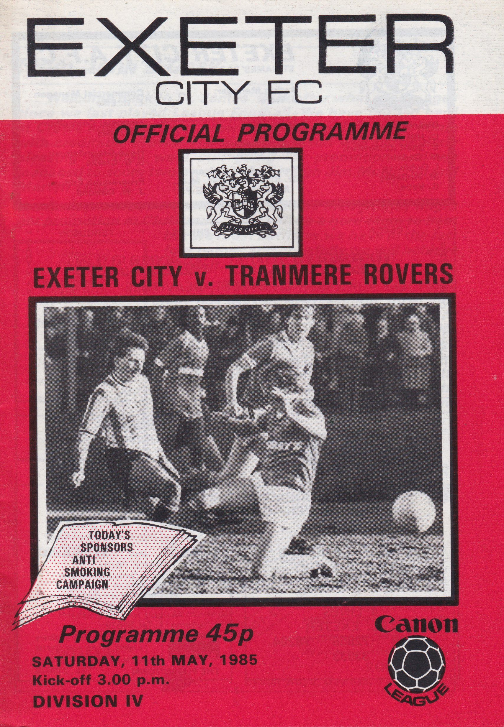 Exeter City v Tranmere Rovers match programme